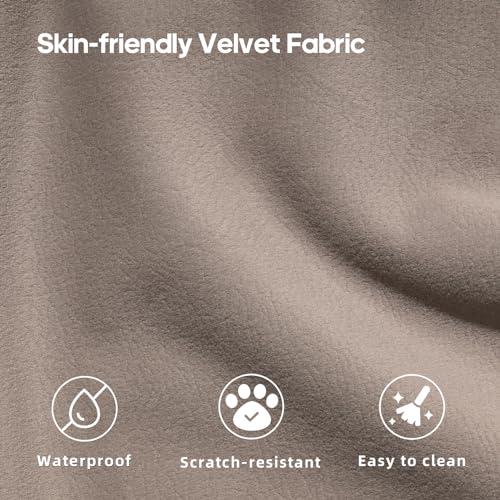 Brown Velvet Modular Sectional Sofa Set with Storage