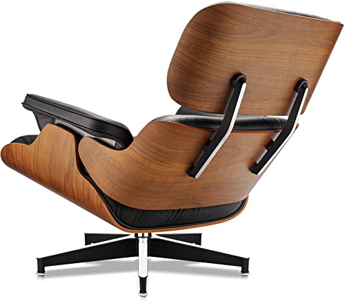 Mid-Century VIP Lounge Chair with Ottoman, Genuine Leather