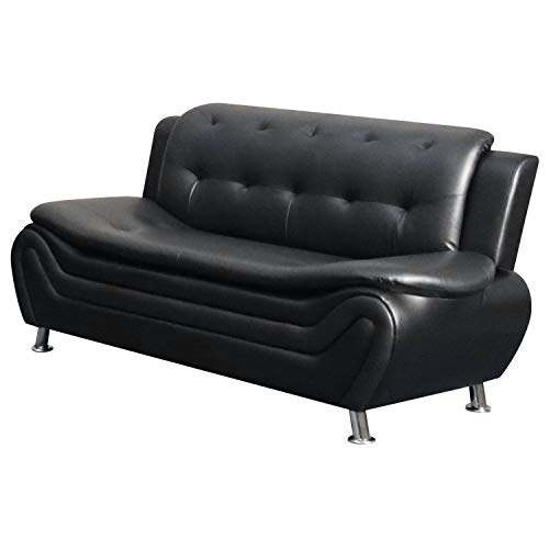 VIP Luxury Tufted Faux Leather 3-Seater Sofa/Couch (Grey)