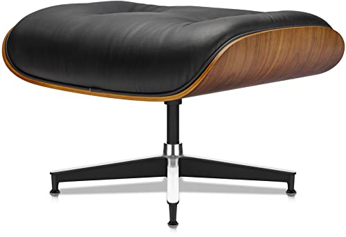 Mid-Century VIP Lounge Chair with Ottoman, Genuine Leather