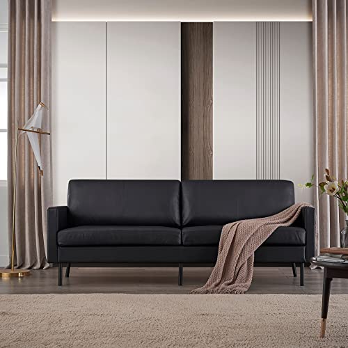 70" Top-Grain Leather 2-Seat Sofa, Modern Luxury