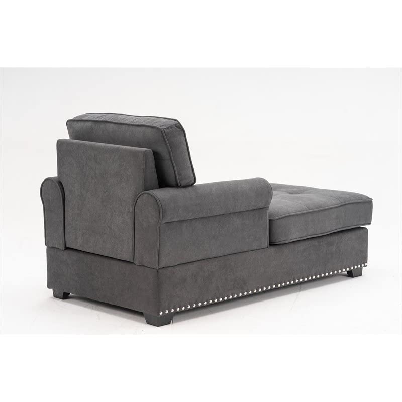 VIP Modern Gray Linen Fabric Indoor Chaise Lounge