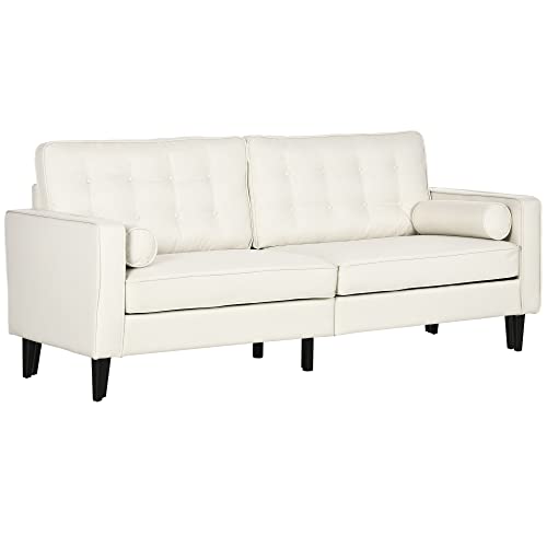 VIP Cream White Velvet Sofa with Tufted Back