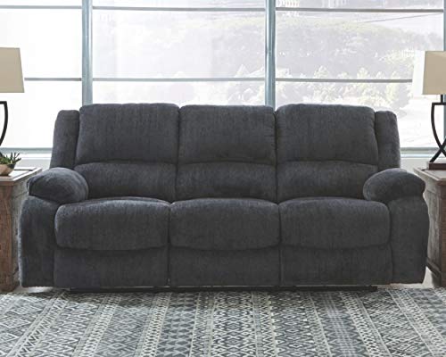 Ashley Draycoll Contemporary Reclining Sofa, Dark Gray VIP