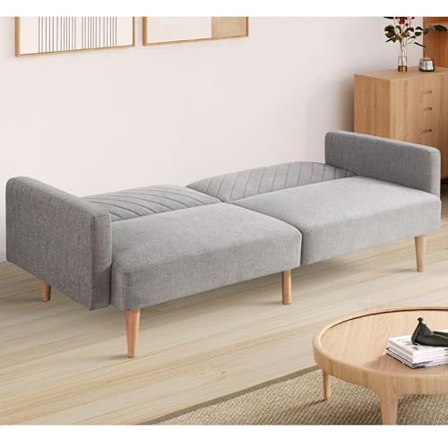 Aykah Celeste Modern Convertible Sofa Bed Couch, Gray