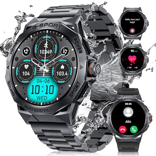LIGE Military Smart Watch with Calls, Fitness Tracker, IP68 Waterproof