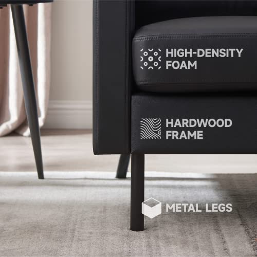 70" Top-Grain Leather 2-Seat Sofa, Modern Luxury