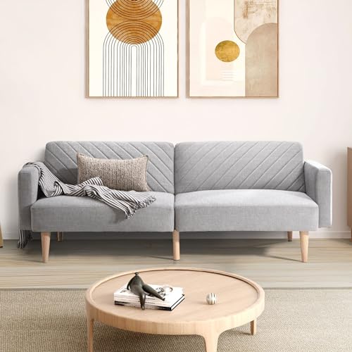 Aykah Celeste Modern Convertible Sofa Bed Couch, Gray