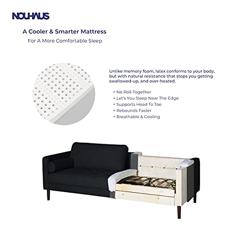 Luxury Convertible Sleeper Sofa Bed Couch, Black Microfiber