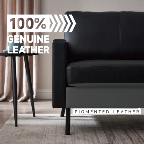 70" Top-Grain Leather 2-Seat Sofa, Modern Luxury