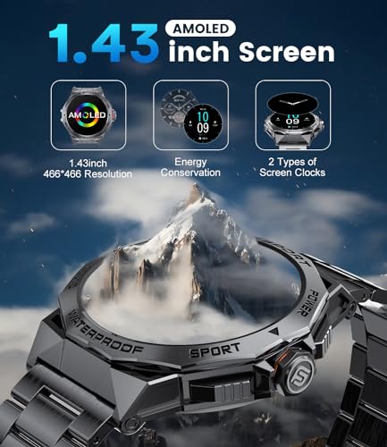 LIGE Military Smart Watch with Calls, Fitness Tracker, IP68 Waterproof