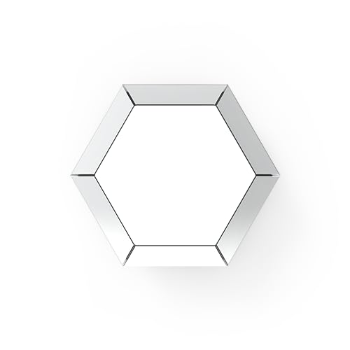 Mirrored Diamond Coffee Table with Silver Hexagon Accent