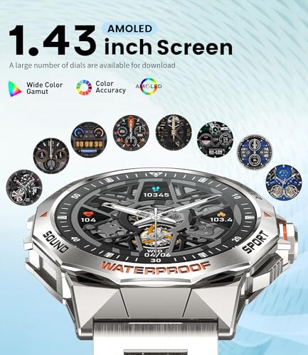 LIGE 1.43'' Military Sport Smartwatch for Men