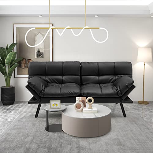 KOMFOTT Memory Foam Convertible Sleeper Sofa (Black)