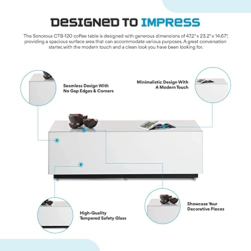 SONOROUS Premium Glass Coffee Table - Luxury Living Room