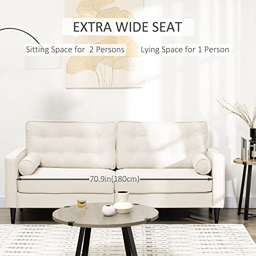 VIP Cream White Velvet Sofa with Tufted Back