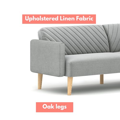 Aykah Celeste Modern Convertible Sofa Bed Couch, Gray