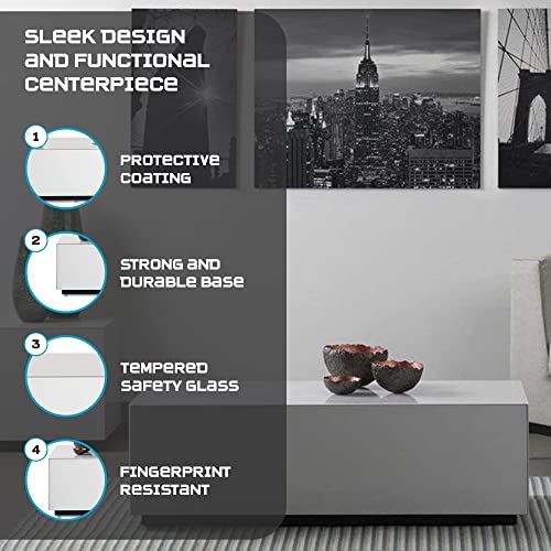 SONOROUS Premium Glass Coffee Table - Luxury Living Room