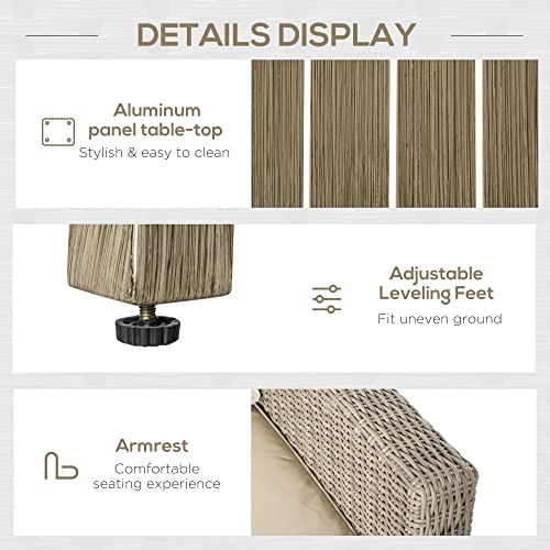 Outsunny 6-Piece Luxury Patio Sofa Set - Beige