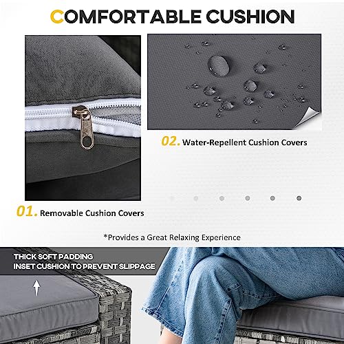 Outsunny 5-Piece Outdoor Rattan Conversation Set, Grey