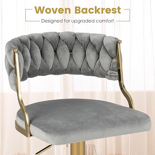 COSTWAY Set of 4 Modern Upholstered Swivel Barstools