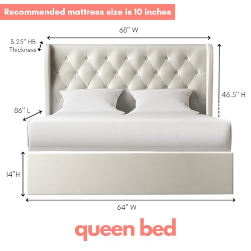 Luxurious Velvet Upholstered Tufted Storage Bed, Modern Design