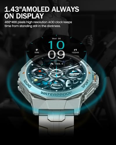 Men's Military Bluetooth Call Smartwatch with AMOLED Screen