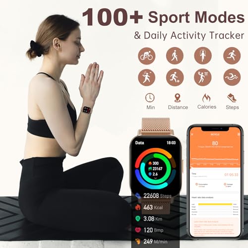 Women's Smart Watch with Activity Tracker, Heart Rate Monitor