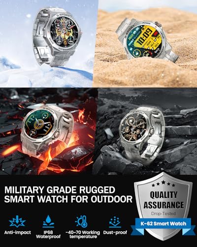 Men's Military Bluetooth Call Smartwatch with AMOLED Screen