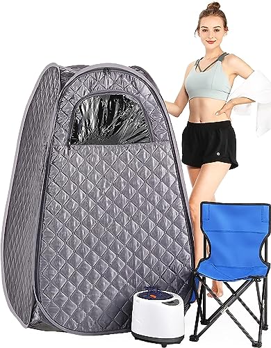 IvyBess Portable Full Body Sauna, 1000W with Steamer
