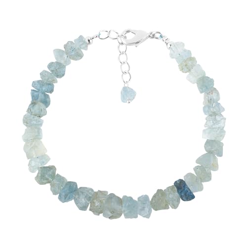 Aquamarine Rough Gemstone Bracelet for Positive Energy Healing