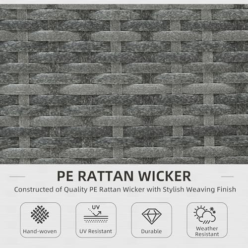 Outsunny 3 Piece VIP Garden Rattan Furniture Set