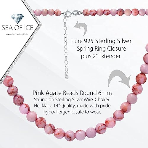 Precious Gemstone Beads Necklace with Sterling Silver Clasp
