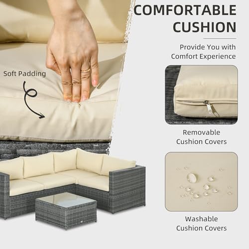 Outsunny 3 Piece VIP Garden Rattan Furniture Set