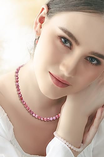 Precious Gemstone Beads Necklace with Sterling Silver Clasp