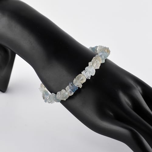 Aquamarine Rough Gemstone Bracelet for Positive Energy Healing