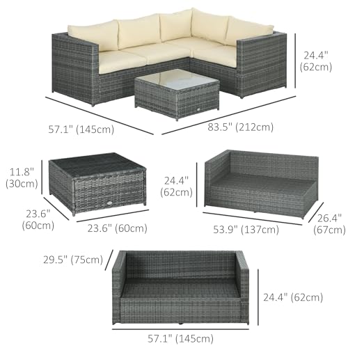 Outsunny 3 Piece VIP Garden Rattan Furniture Set