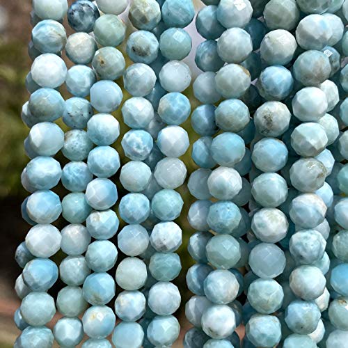 VIP Larimar Dolphin Stone 4-5mm Faceted Round Beads