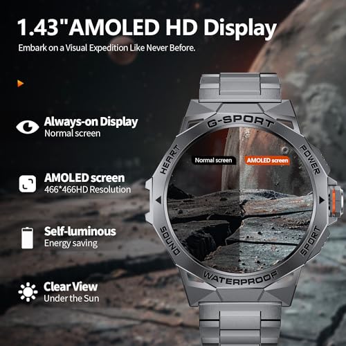 LIGE Military Smartwatch (Answer Calls), 3 Straps, Gray