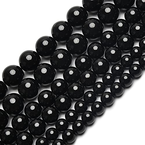 70PCS Natural Black Tourmaline Healing Gemstone Beads for Jewelry