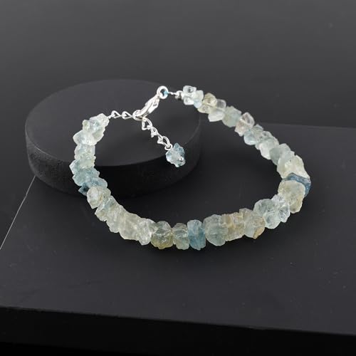 Aquamarine Rough Gemstone Bracelet for Positive Energy Healing