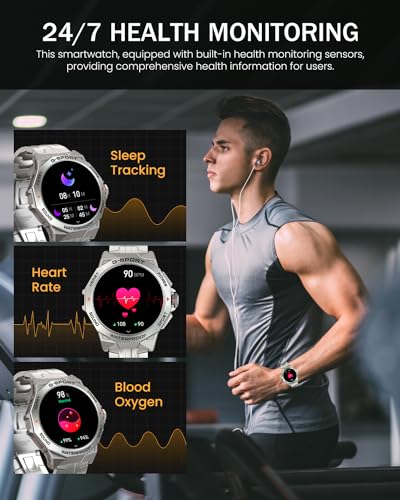 Men's Military Bluetooth Call Smartwatch with AMOLED Screen