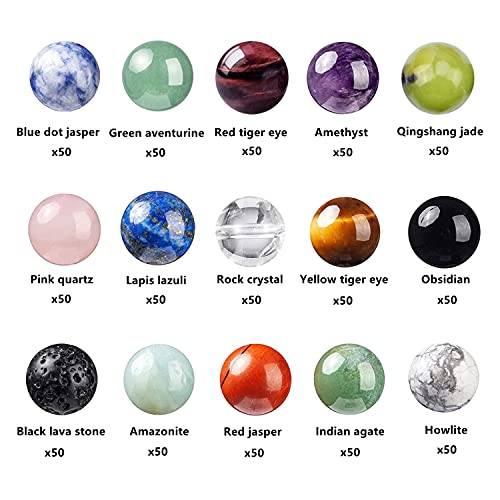 750pcs Natural Round Stone Beads for DIY Jewelry