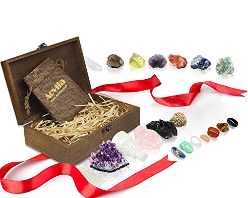 VIP Healing Crystals Set in Wooden Box with Ebook