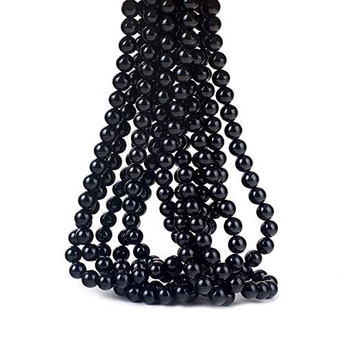 70PCS Natural Black Tourmaline Healing Gemstone Beads for Jewelry