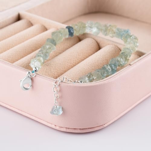 Aquamarine Rough Gemstone Bracelet for Positive Energy Healing