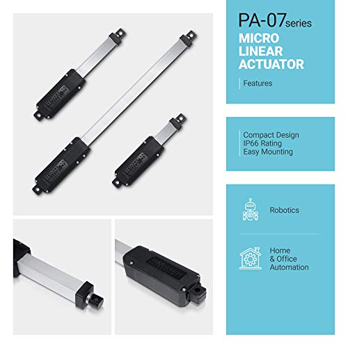 VIP Linear Actuator 12V | Compact Stroke for RC, Robotics | PA-07-4-5