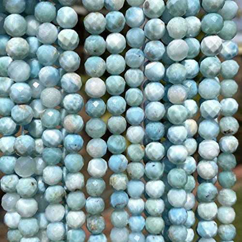 VIP Larimar Dolphin Stone 4-5mm Faceted Round Beads