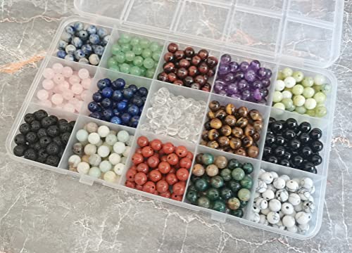 750pcs Natural Round Stone Beads for DIY Jewelry