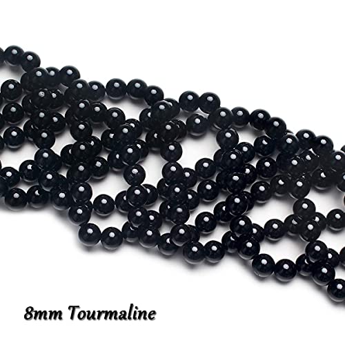 70PCS Natural Black Tourmaline Healing Gemstone Beads for Jewelry